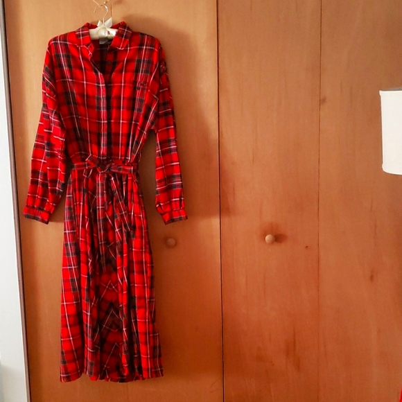 Vintage Red Plaid Dress - Picture 3 of 14